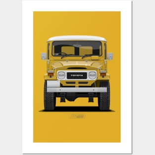 TLC FJ40 Hardtop Mustard Yellow Front Posters and Art